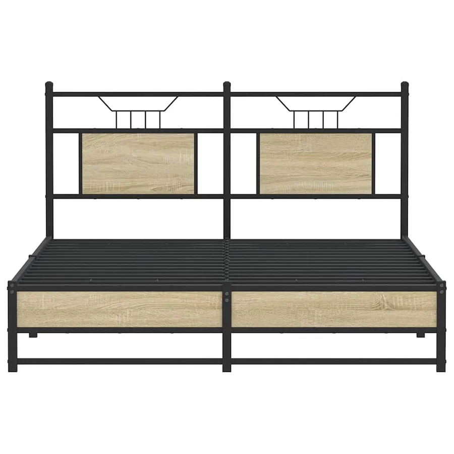 Cadre de lit sans matelas chêne sonoma 137x190 cm - 6