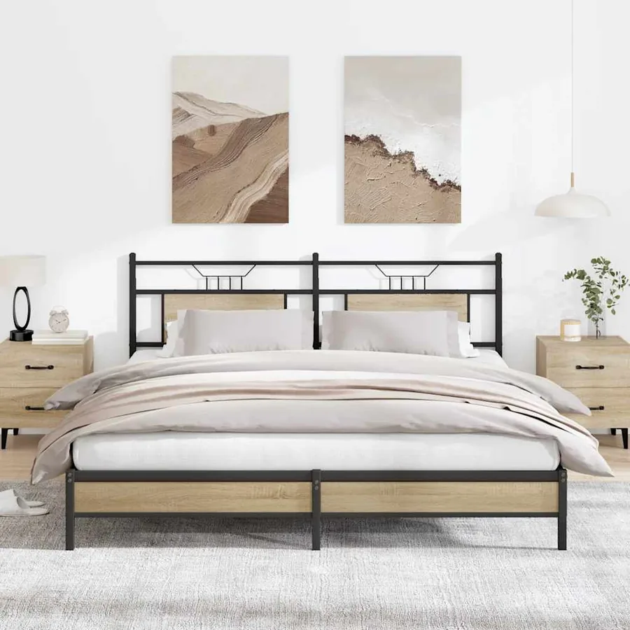 Cadre de lit sans matelas chêne marron 183x213 cm