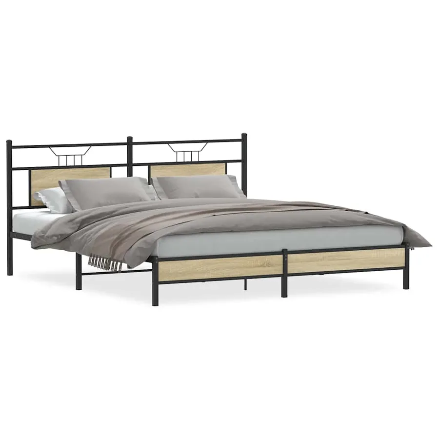 Cadre de lit sans matelas chêne marron 183x213 cm - 2