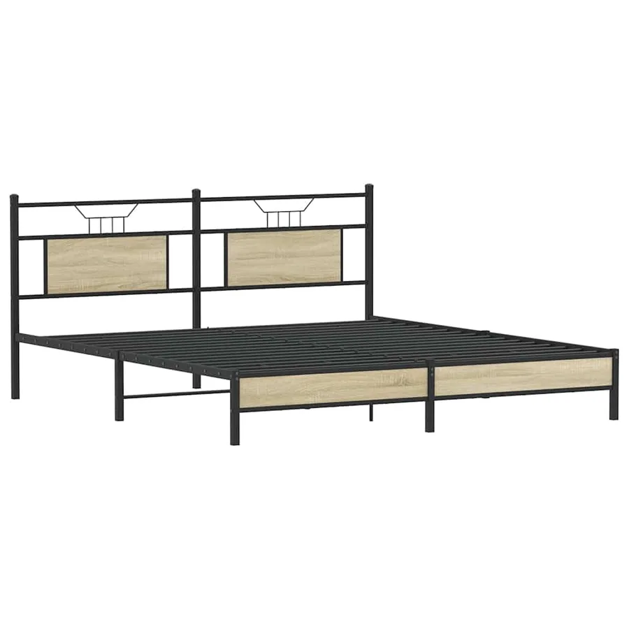 Cadre de lit sans matelas chêne marron 183x213 cm - 5