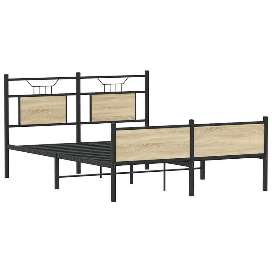 Cadre de lit sans matelas chêne sonoma 150x200 cm - 3