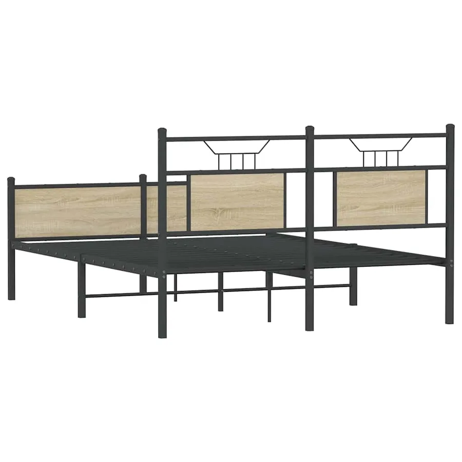 Cadre de lit sans matelas chêne sonoma 150x200 cm - 8