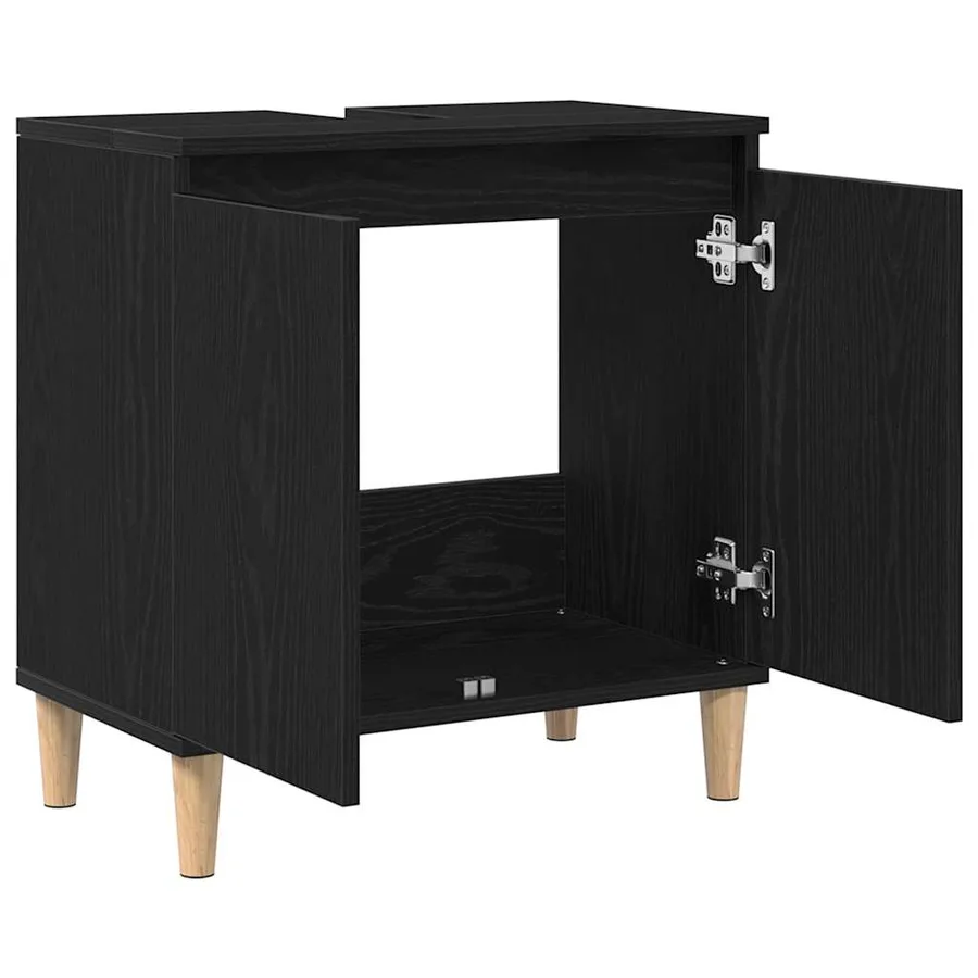 Meuble de Lavabo de Salle de Bain Chêne noir 58 x 33 x 60 cm - 5