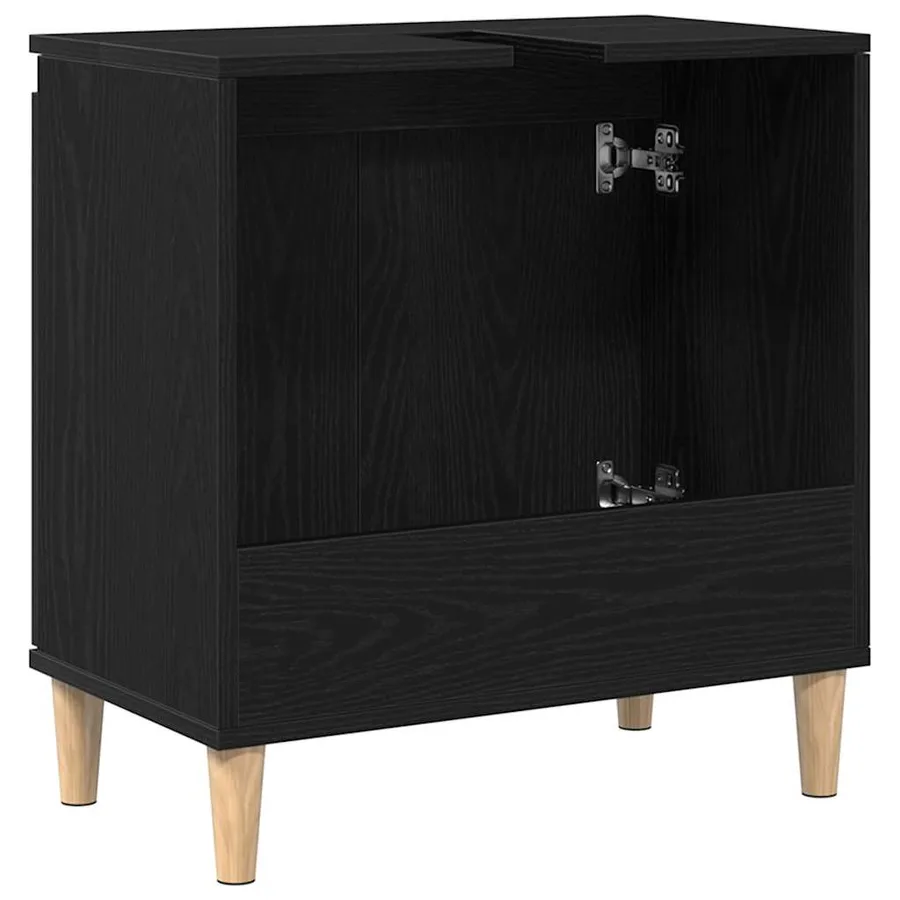 Meuble de Lavabo de Salle de Bain Chêne noir 58 x 33 x 60 cm - 6