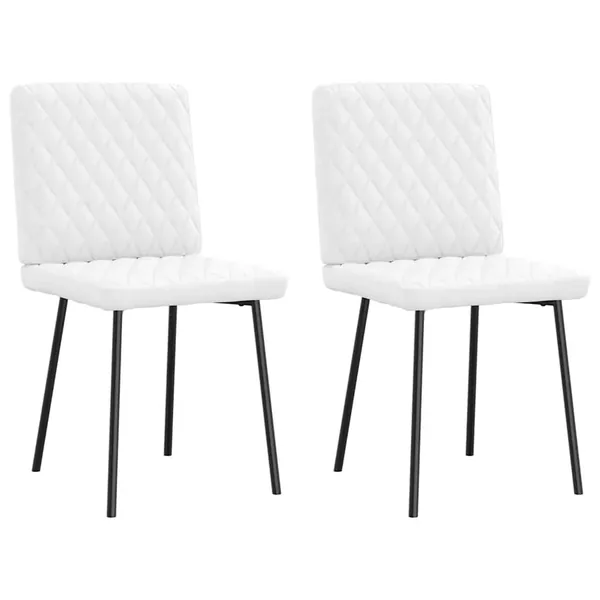 Chaises à manger lot de 2 blanc similicuir