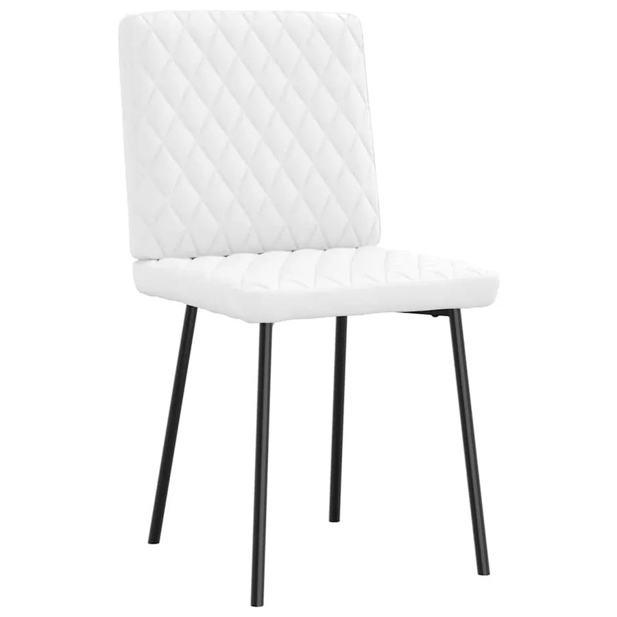 Chaises à manger lot de 2 blanc similicuir - 3