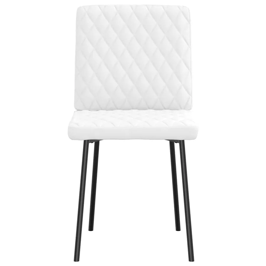 Chaises à manger lot de 2 blanc similicuir - 4