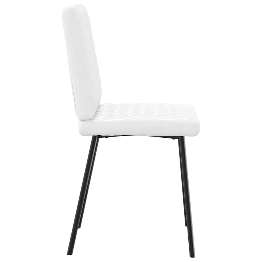 Chaises à manger lot de 2 blanc similicuir - 5
