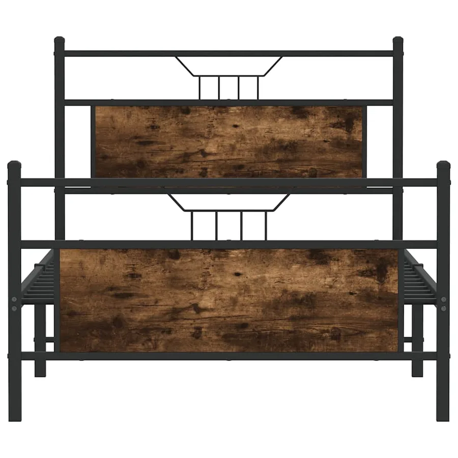 Cadre de lit sans matelas chêne fumé 107x203 cm bois ingénierie - 6