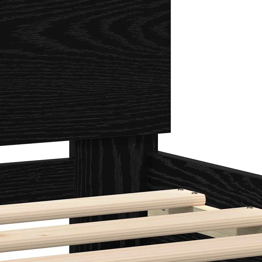 Cadre de lit avec LED Chêne noir 140 x 190 cm Bois d'ingénierie - 9