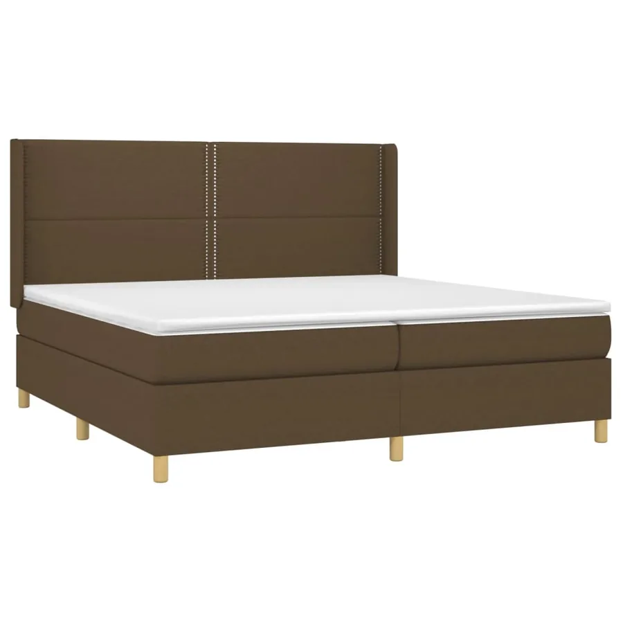 Sommier à lattes de lit matelas et LED Marron foncé 200x200 cm - 4