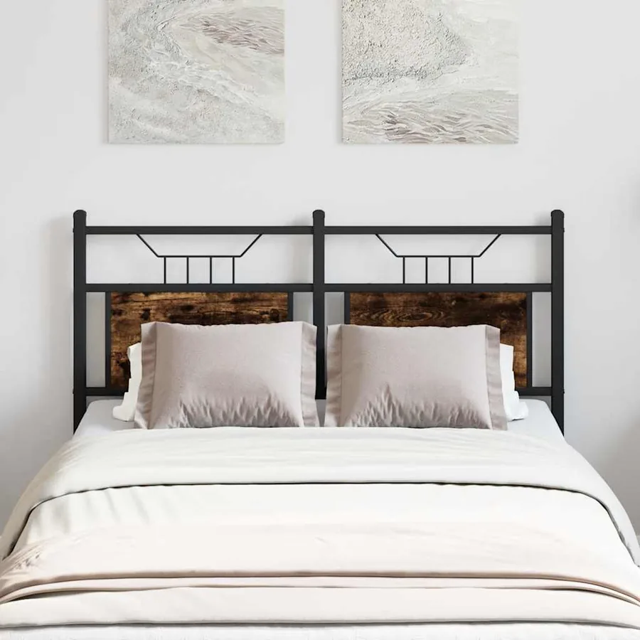 Tête de lit de remplacement chêne fumé 120 cm bois d'ingénierie et acier