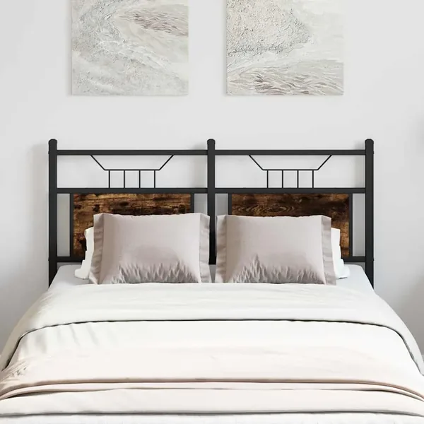 Tête de lit de remplacement chêne fumé 120 cm bois d'ingénierie et acier