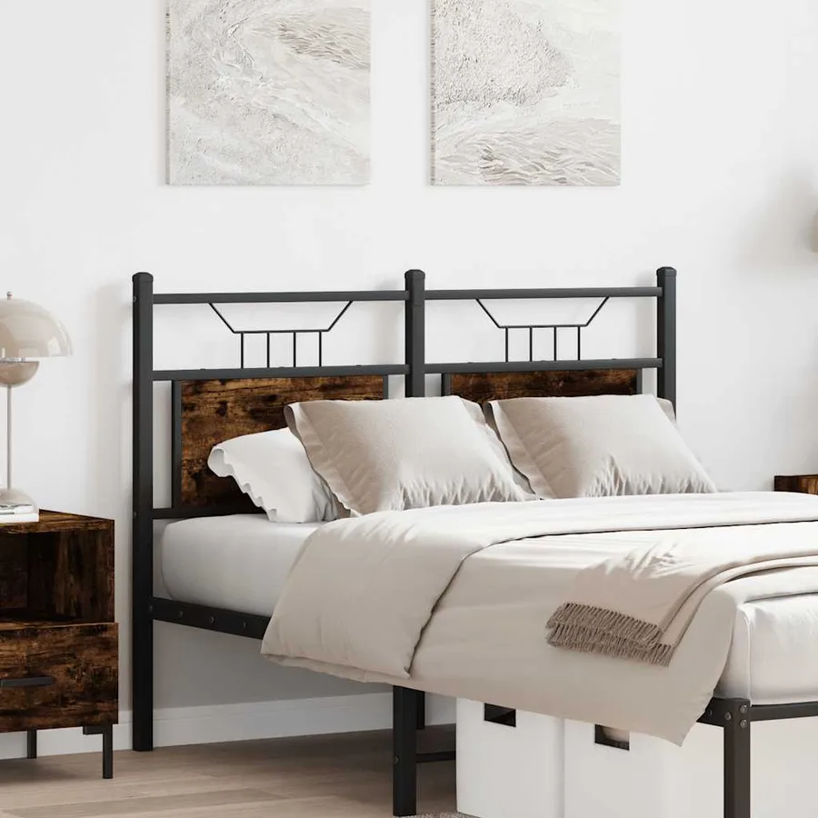 Tête de lit de remplacement chêne fumé 120 cm bois d'ingénierie et acier - 3