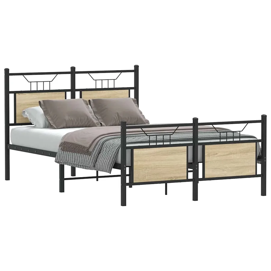 Cadre de lit sans matelas chêne sonoma 120x190 cm