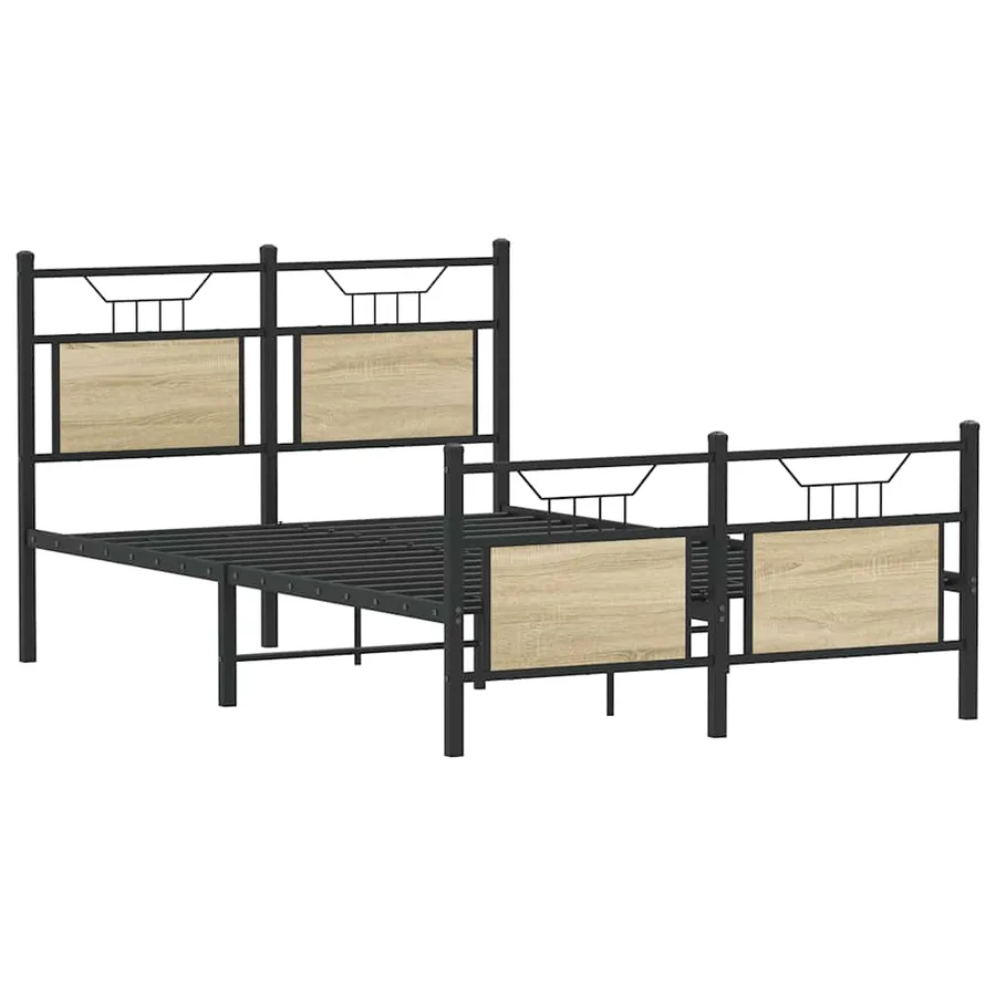 Cadre de lit sans matelas chêne sonoma 120x190 cm - 3