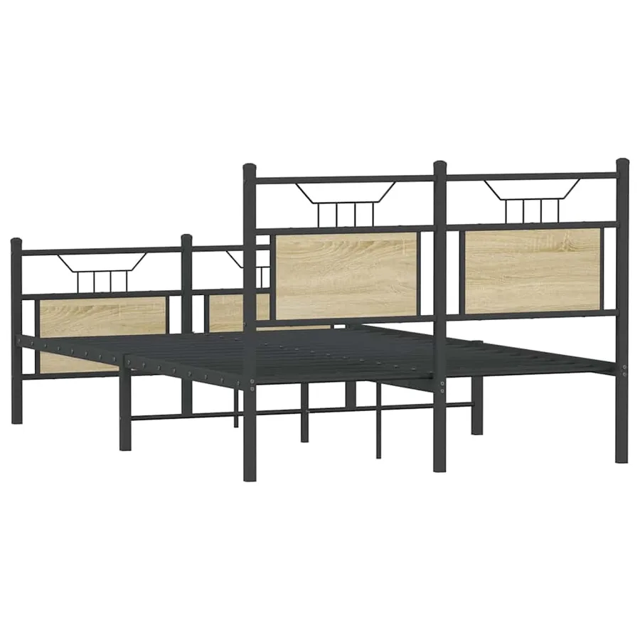 Cadre de lit sans matelas chêne sonoma 120x190 cm - 8