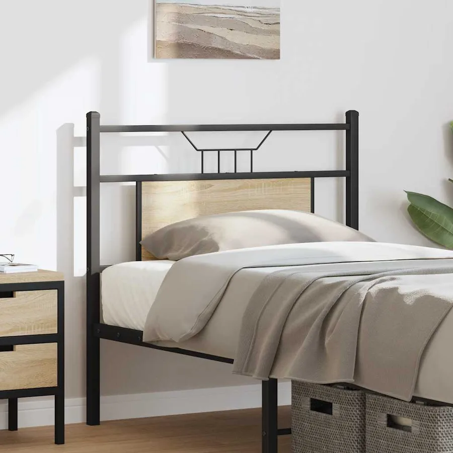 Tête de lit de remplacement chêne sonoma 75 cm bois d'ingénierie et acier - 3