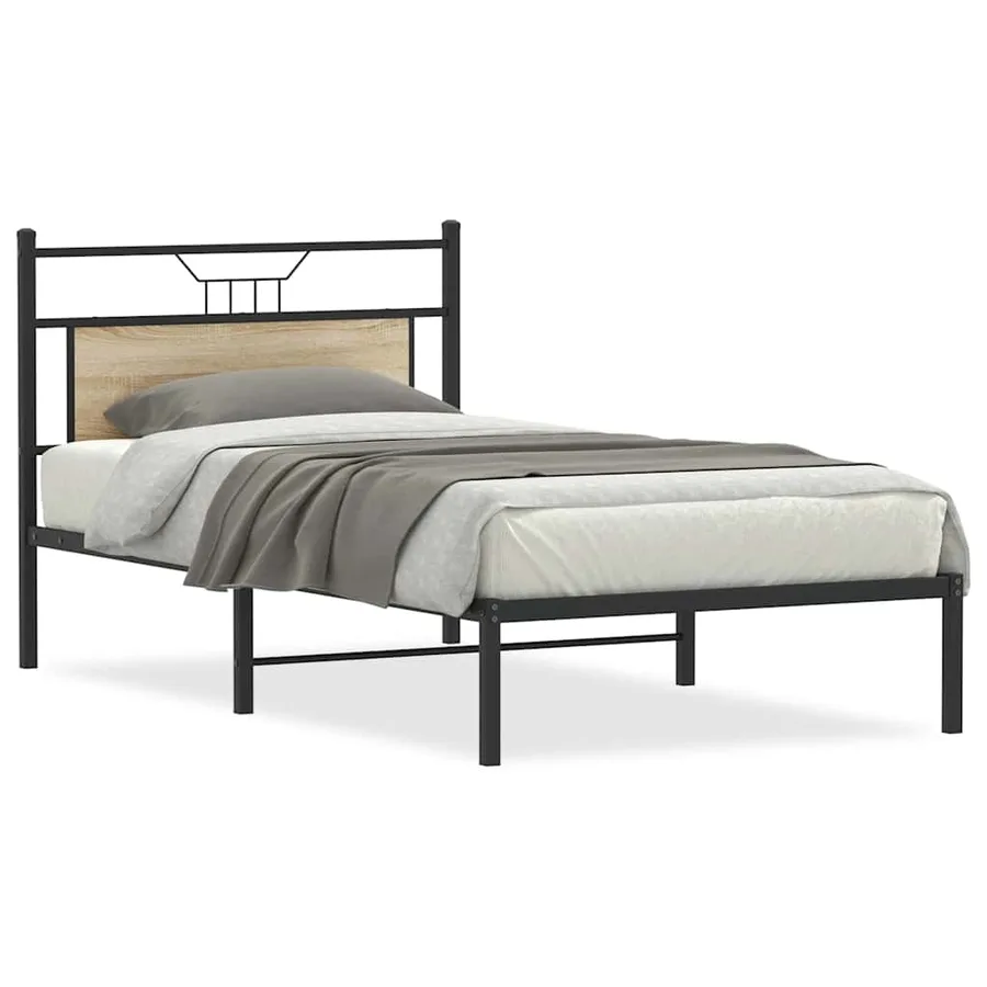 Cadre de lit sans matelas chêne sonoma 107x203 cm - 2