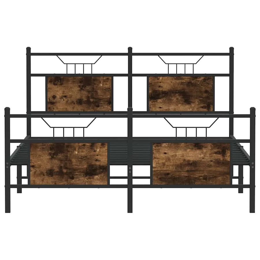 Cadre de lit sans matelas chêne fumé 140x200 cm bois ingénierie - 6