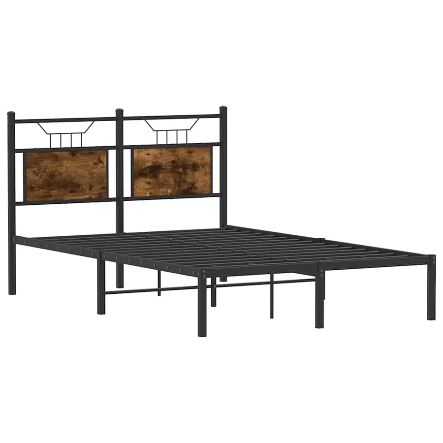 Cadre de lit sans matelas chêne fumé 120x200 cm bois ingénierie - 5