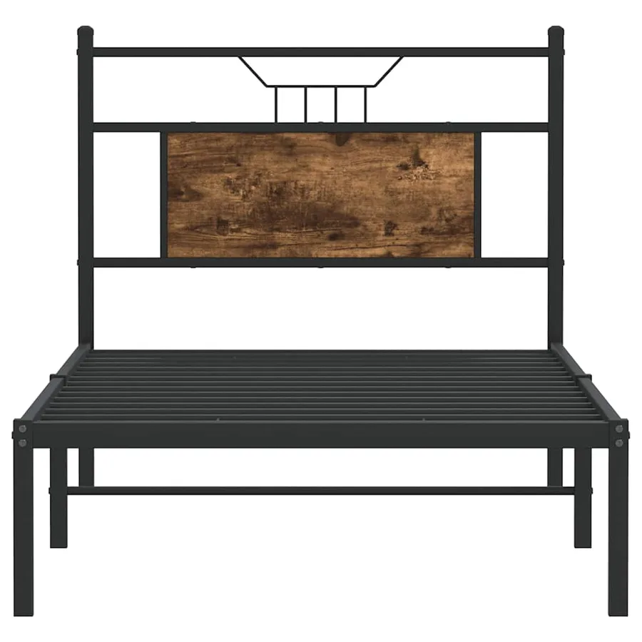 Cadre de lit sans matelas chêne fumé 80x200cm bois d'ingénierie - 6