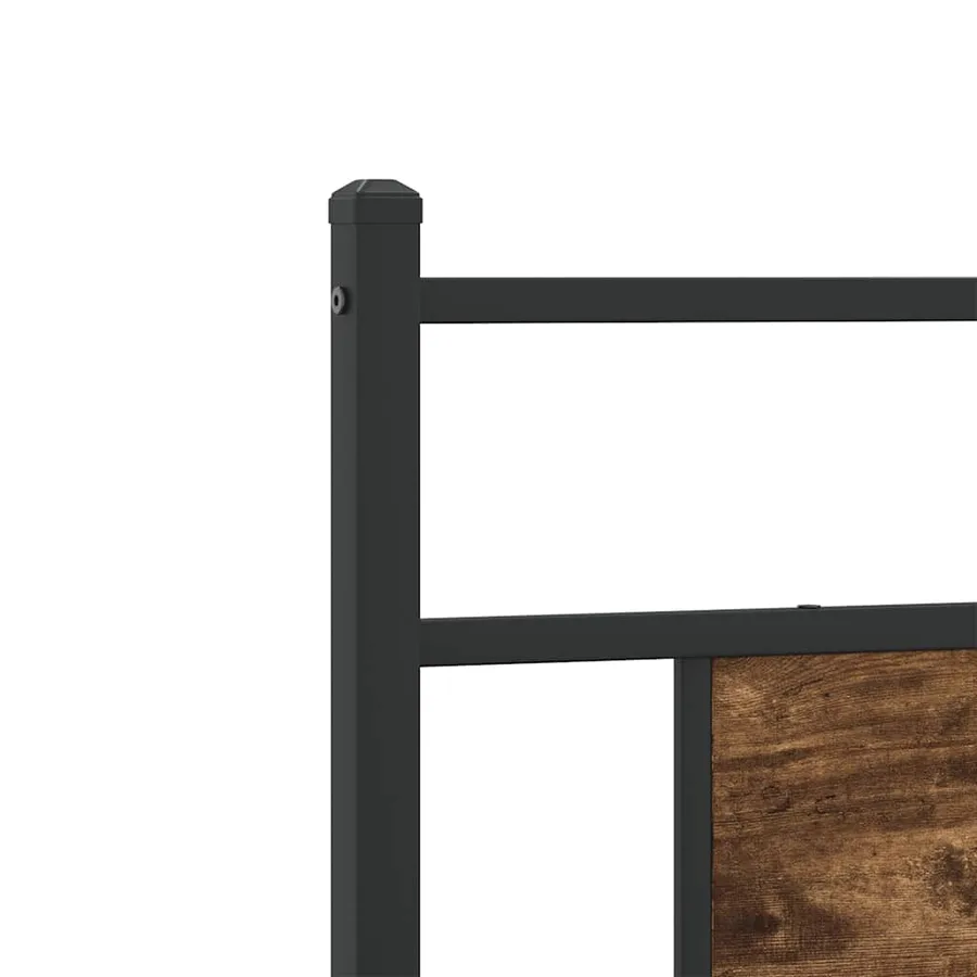 Cadre de lit sans matelas chêne fumé 80x200cm bois d'ingénierie - 9