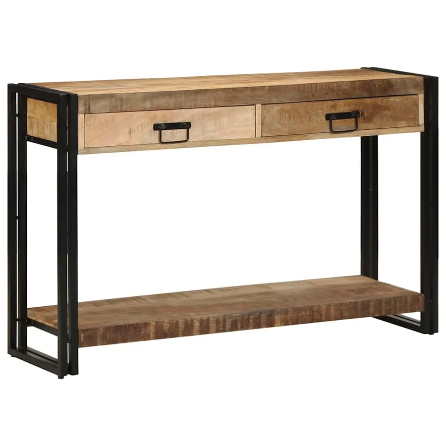 Table console Marron 120 x 33 x 75 cm Bois de mangue massif - 2