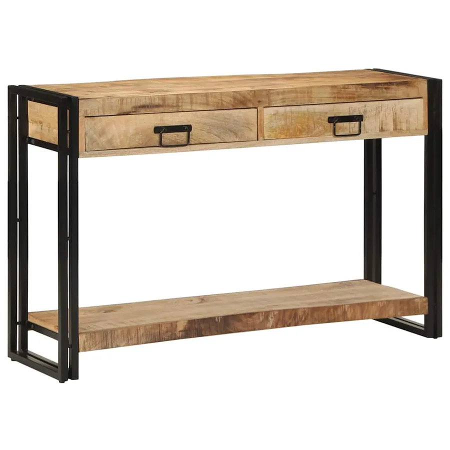 Table console Marron 120 x 33 x 75 cm Bois de mangue massif - 3