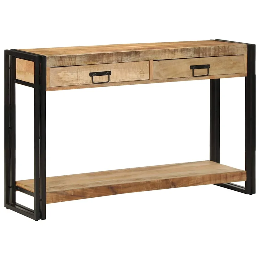 Table console Marron 120 x 33 x 75 cm Bois de mangue massif - 4