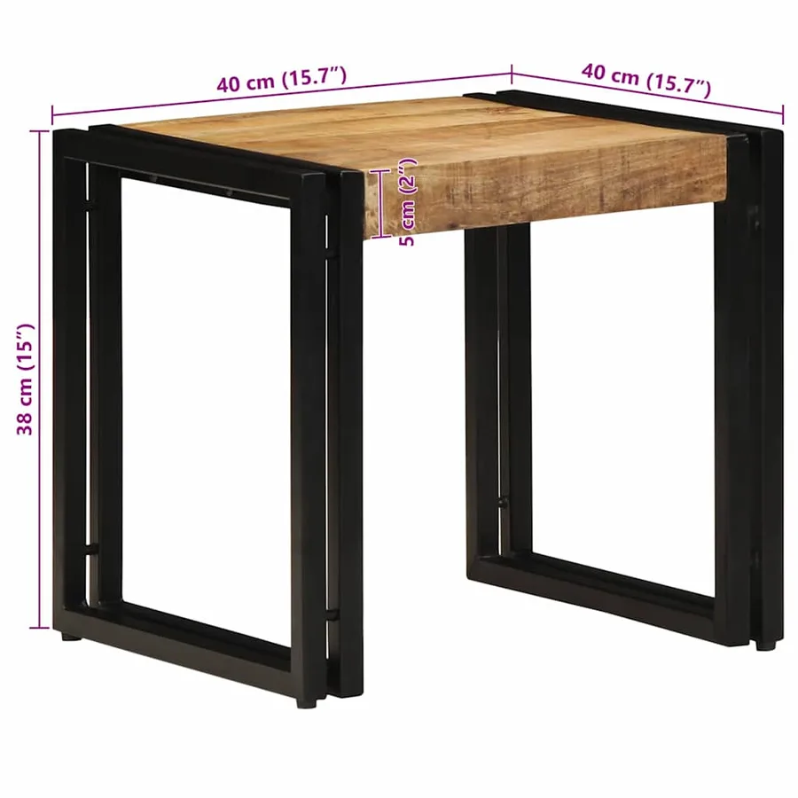 Table basse Marron 40 x 40 x 38 cm Bois de mangue massif - 11