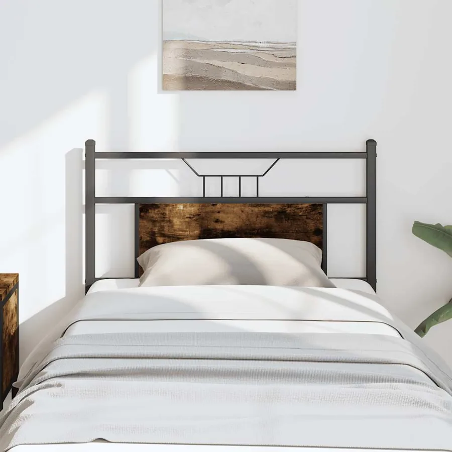 Tête de lit de remplacement chêne fumé 75 cm bois d'ingénierie et acier