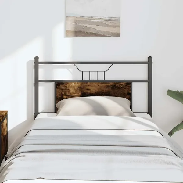 Tête de lit de remplacement chêne fumé 75 cm bois d'ingénierie et acier