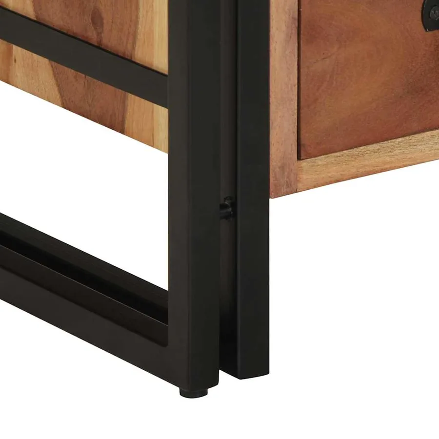 Cabinet de chevet Marron 40 x 40 x 59 cm Bois d'Acacia Massif - 10