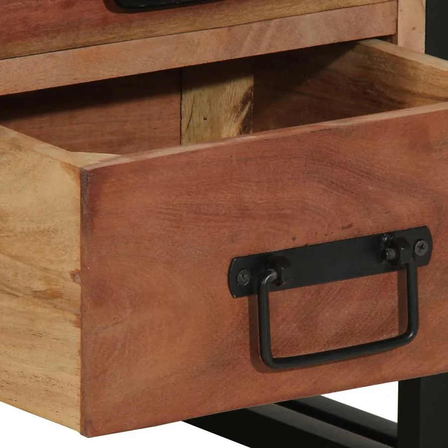 Cabinet de chevet Marron 40 x 40 x 59 cm Bois d'Acacia Massif - 9