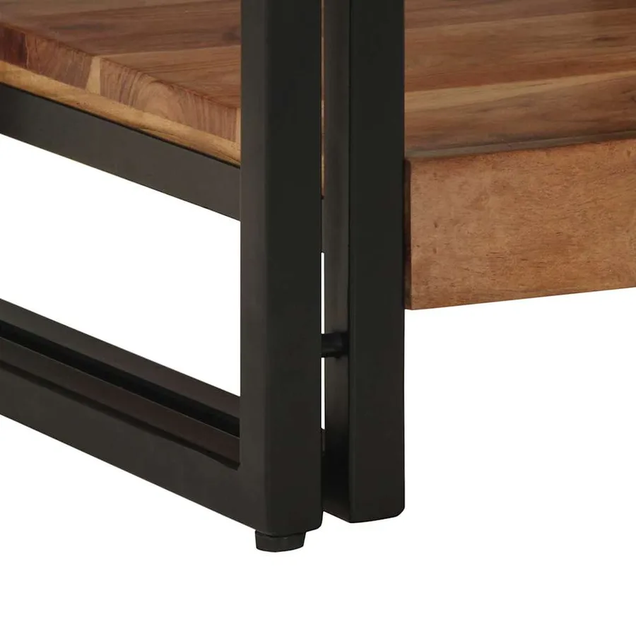 Table basse Marron 40 x 40 x 38 cm Bois d'Acacia Massif - 8