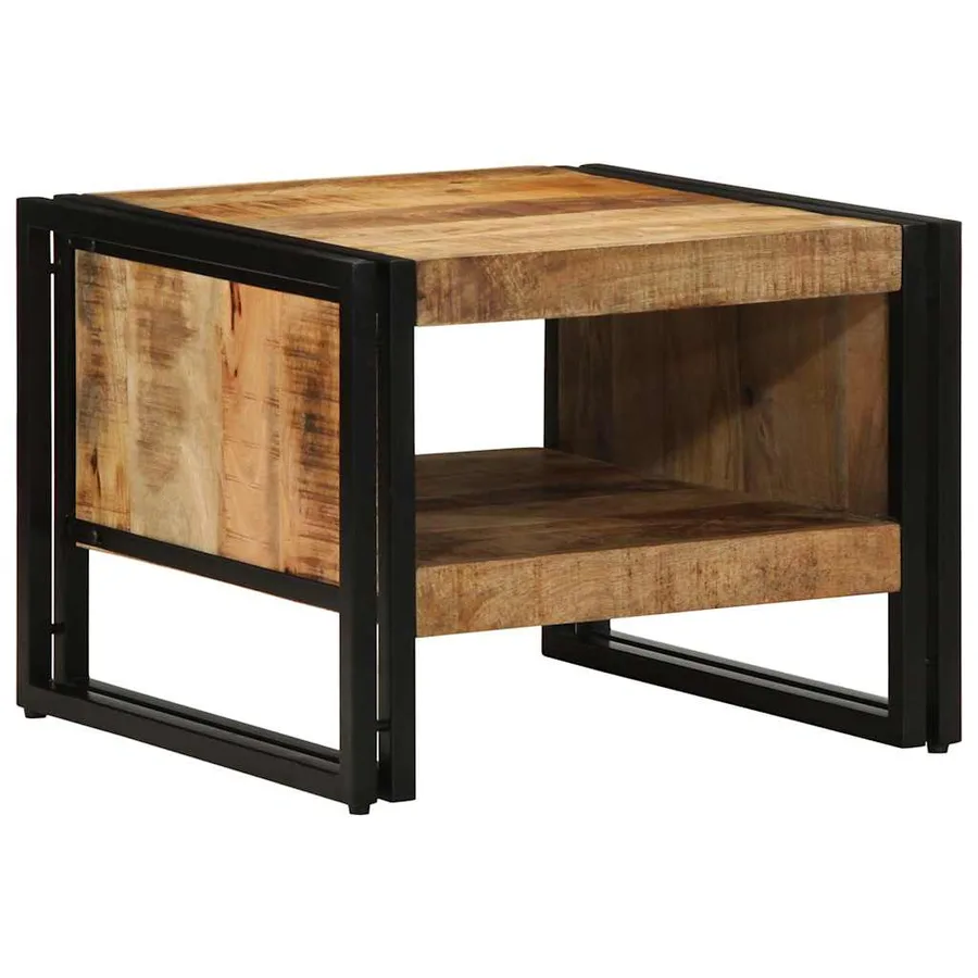 Table basse 50x50x38 cm bois de manguier massif brut - 2