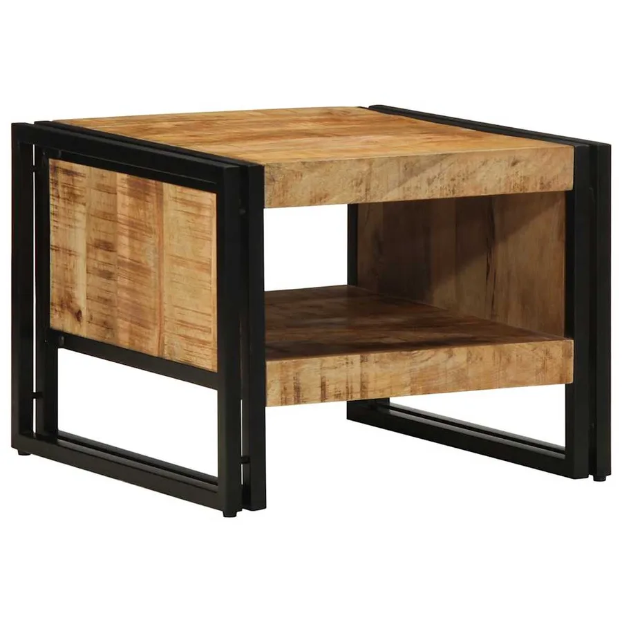 Table basse 50x50x38 cm bois de manguier massif brut - 3