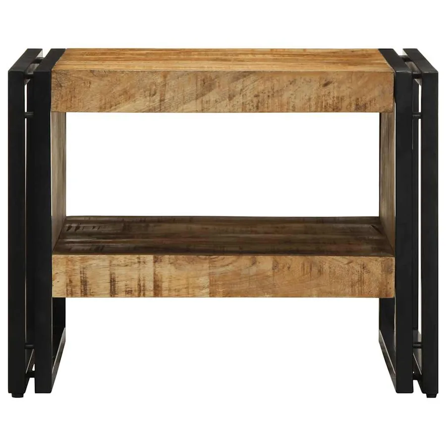 Table basse 50x50x38 cm bois de manguier massif brut - 4