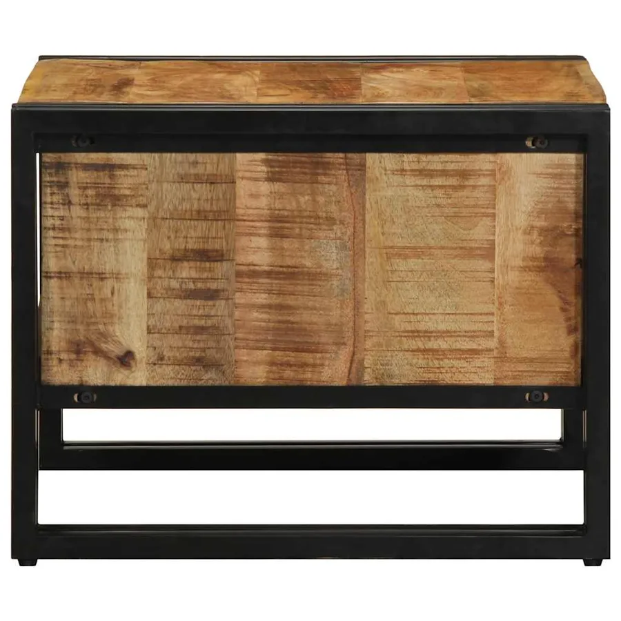 Table basse 50x50x38 cm bois de manguier massif brut - 5