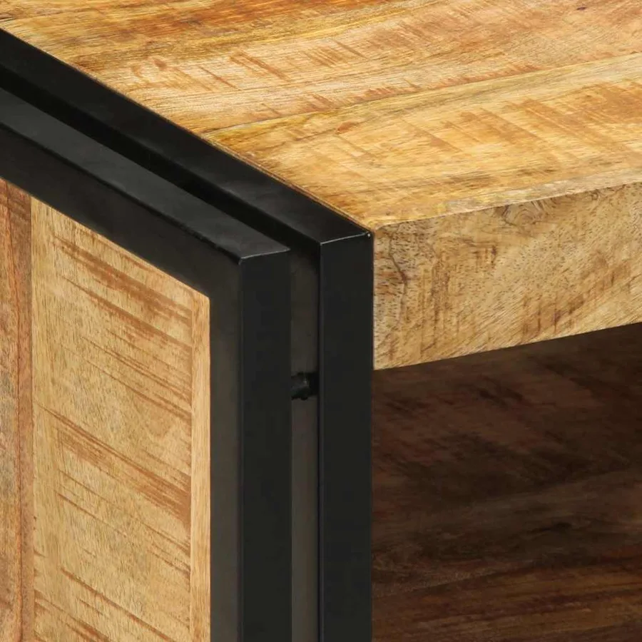 Table basse 50x50x38 cm bois de manguier massif brut - 6