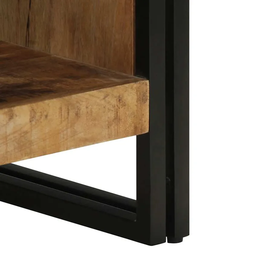 Table basse 50x50x38 cm bois de manguier massif brut - 7