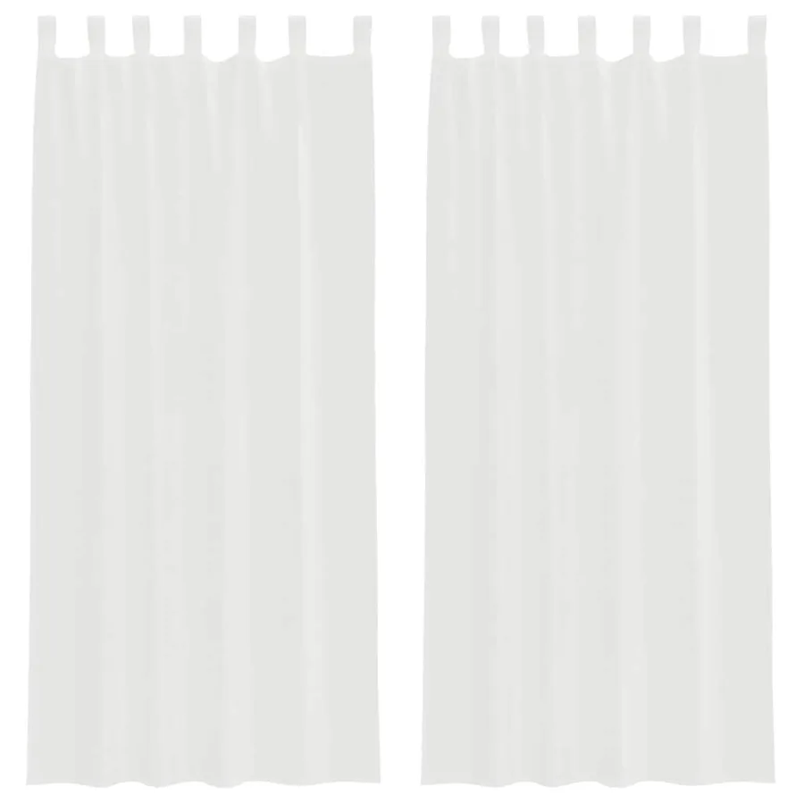 Rideaux en voile avec boucles 2 pcs blanc 140x225 cm - 2