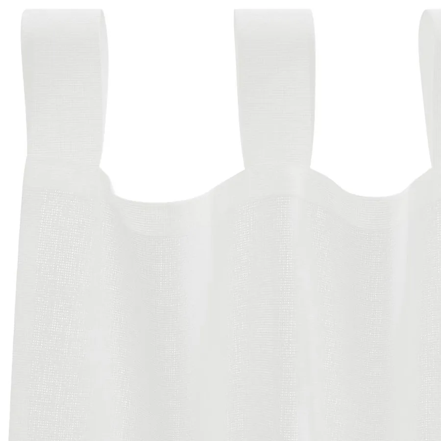 Rideaux en voile avec boucles 2 pcs blanc 140x225 cm - 5