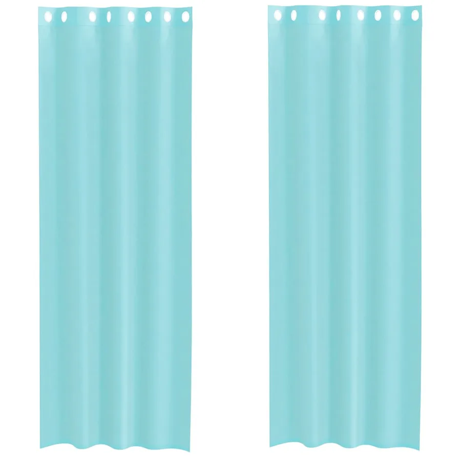 Rideaux en voile avec œillets 2 pcs turquoise - 2