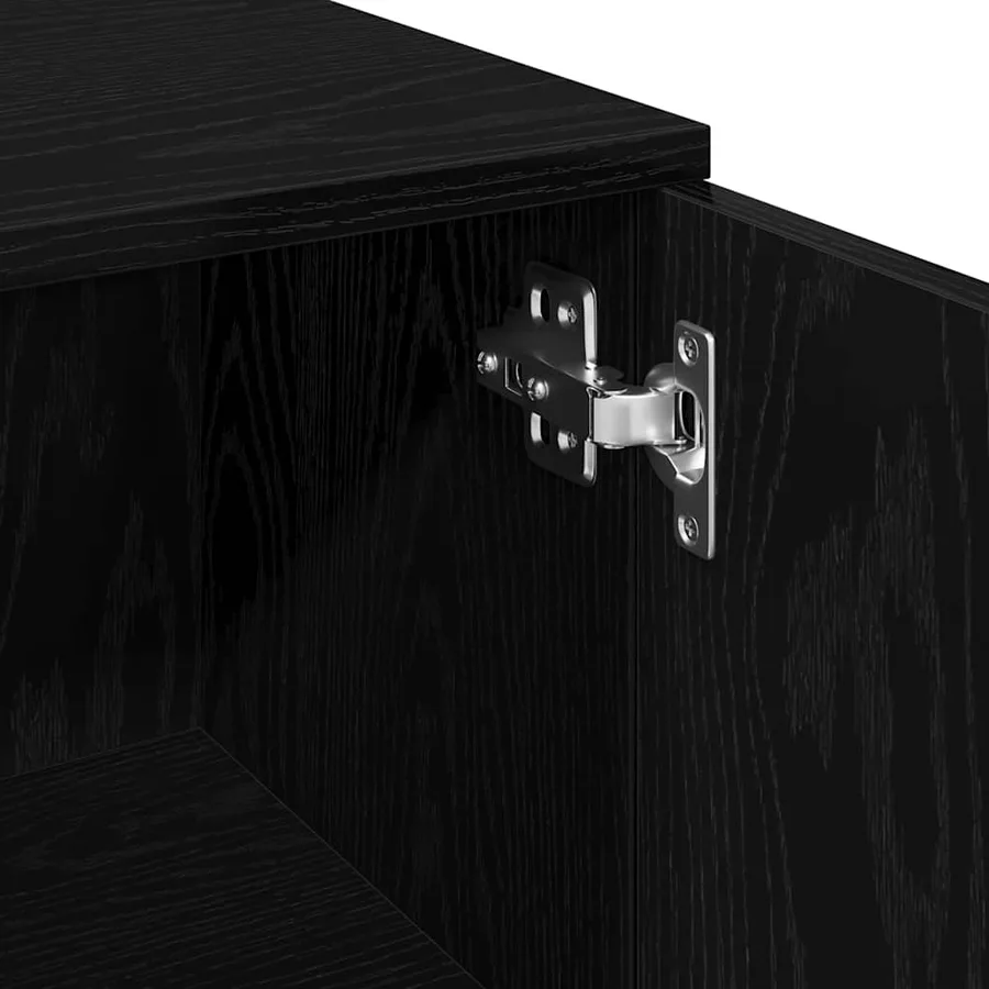 Cabinet de salle de bain avec porte Chêne noir 30 x 30 x 179 cm - 9