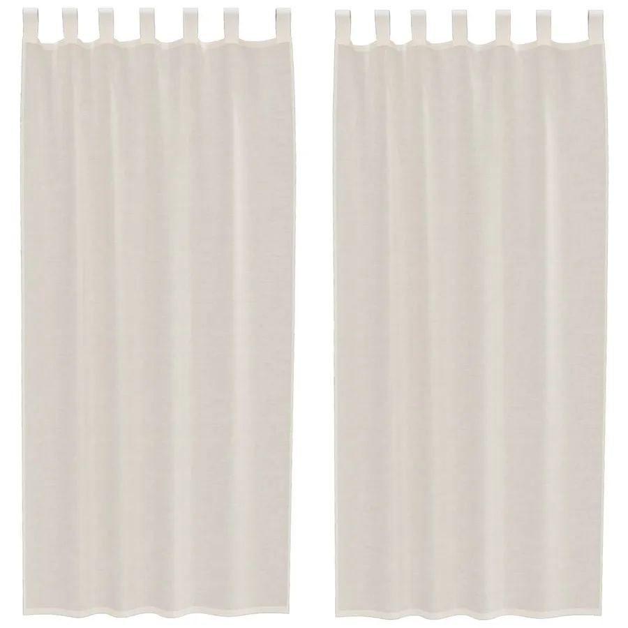 Rideaux en voile avec passants 2 pcs crème - 2