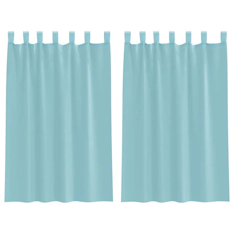 Rideaux en voile avec boucles 2 pcs turquoise 140x175 cm - 2