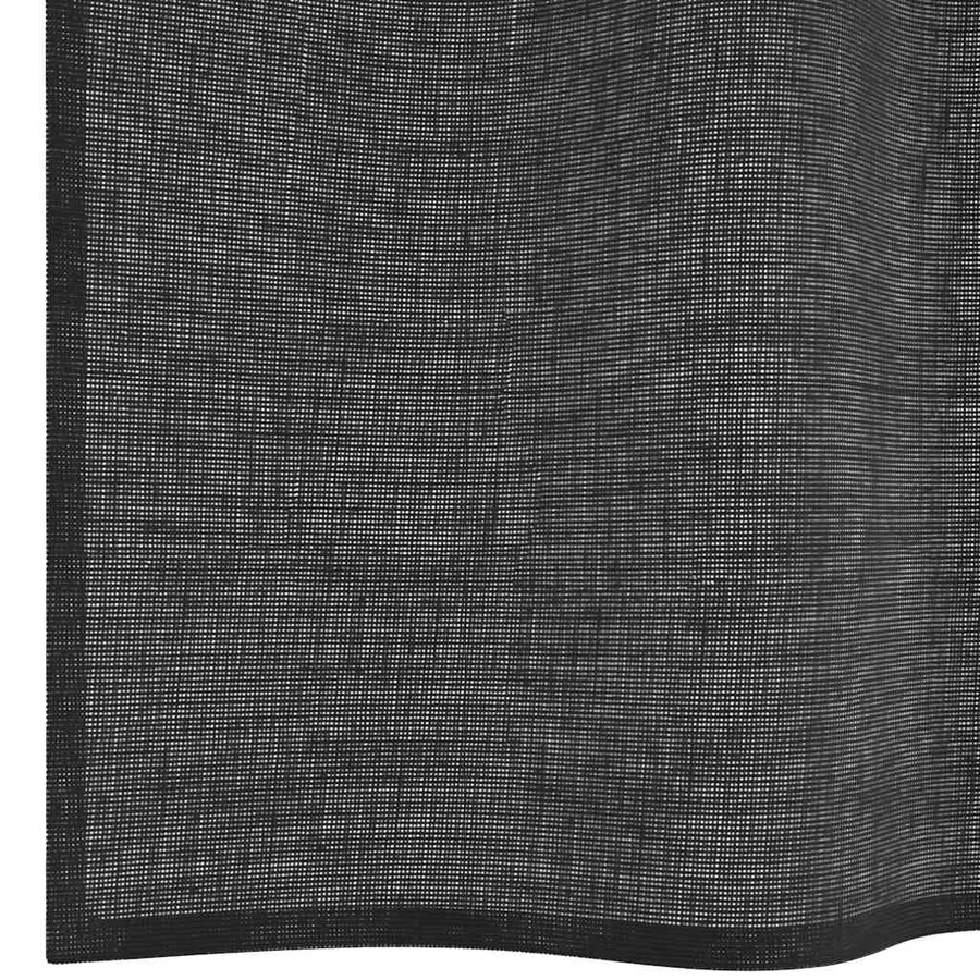 Rideaux en voile avec passants 2 pcs noir - 6