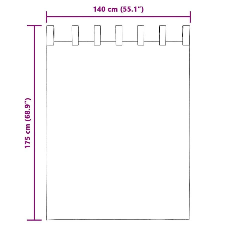 Rideaux en voile avec passants 2 pcs noir - 8